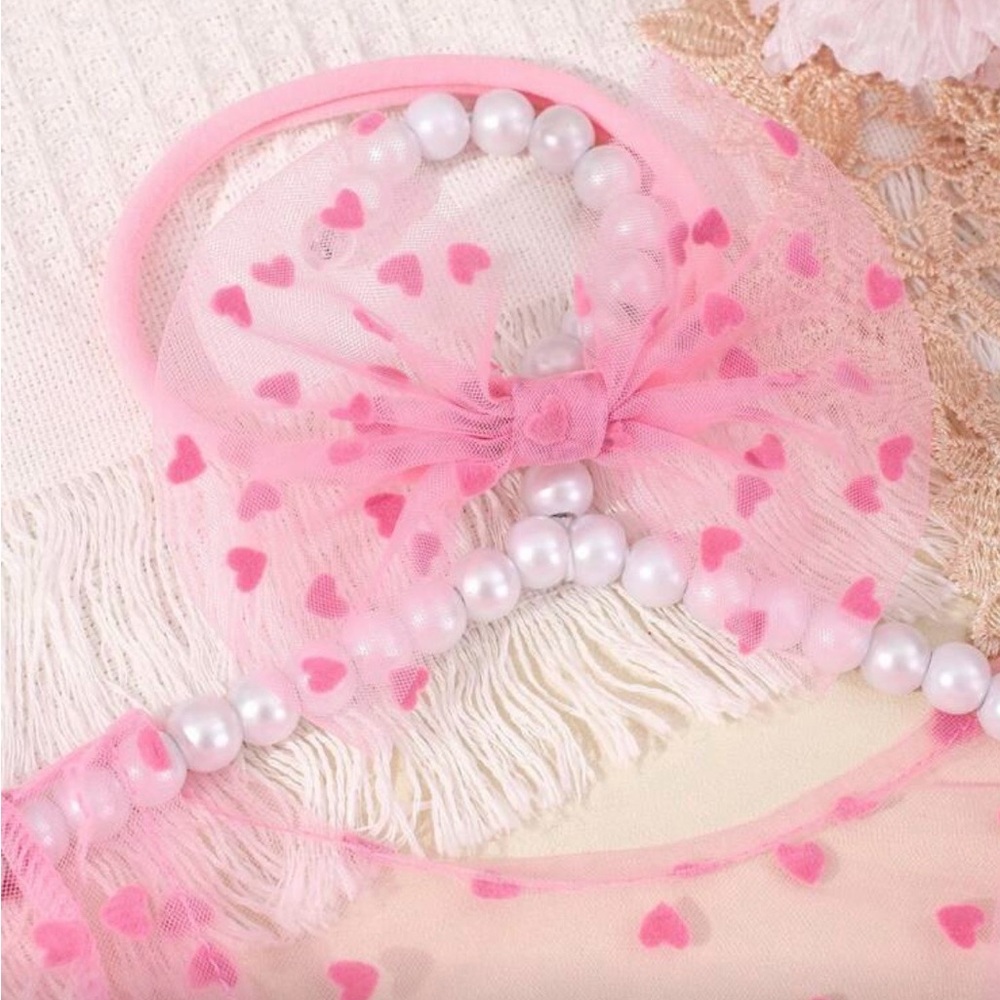 Newborn Photography Props - Baby Polka Dot Lace Bodysuit & Bow Headband Set - Picture 3 of 9